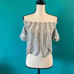 ASOS Bershka cropped off the shoulder shirt in size xs